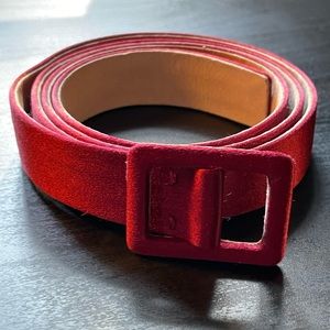 Giorgio Armani Red Silk and Leather Belt SZ 42 (30 Inch Waist)